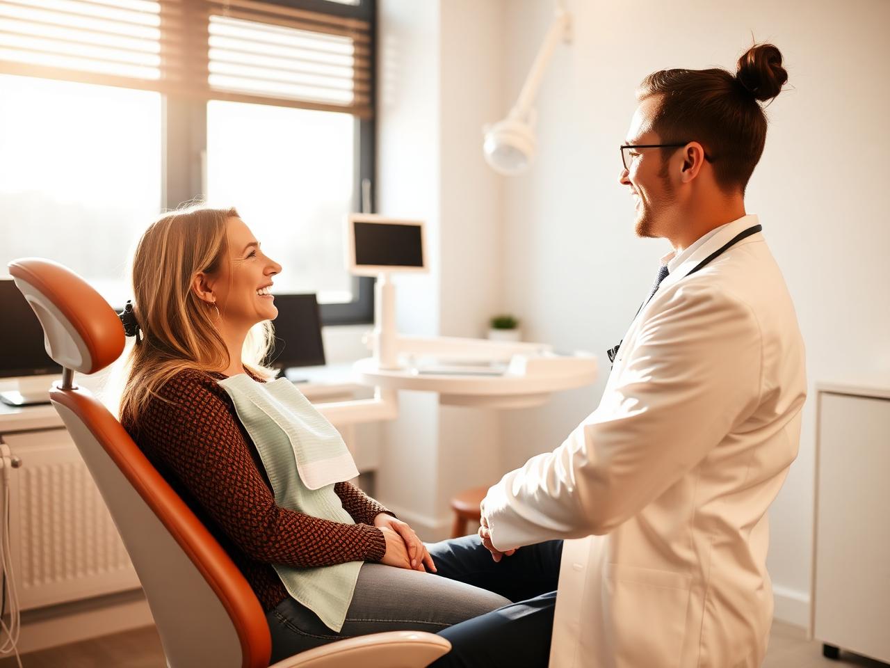 Dr. Patel warmly consulting with a patient about their smile goals